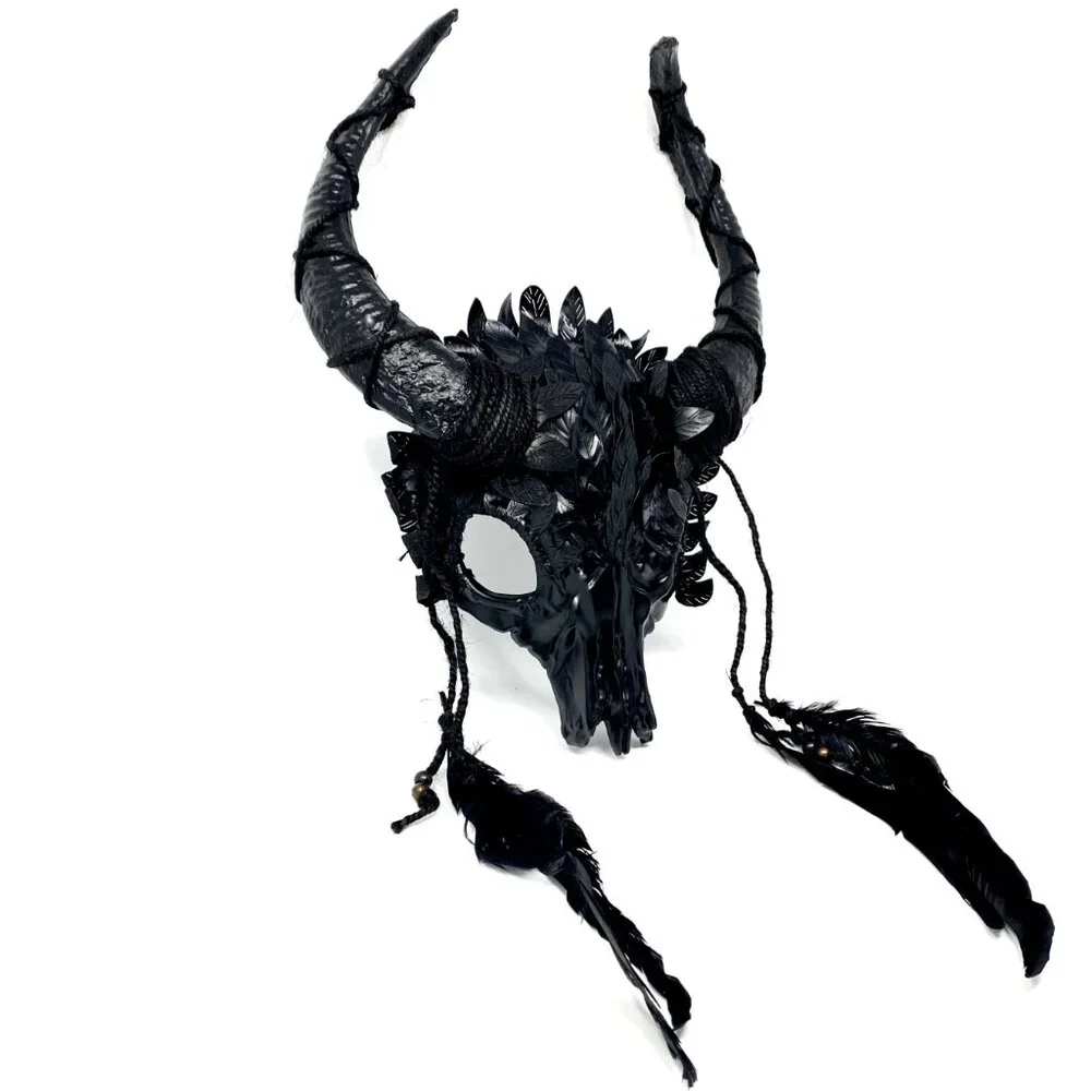 Krampus Ram Goat Demon with Horns Devil Halloween Masquerade Masks Party